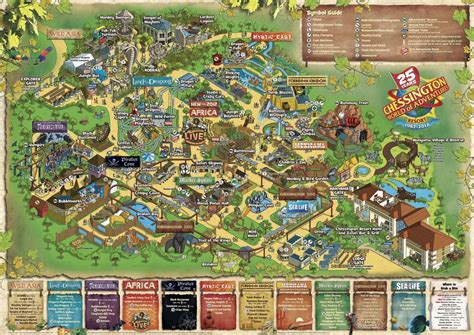 Chessington World of Adventures 2012 Amusement & Theme Park Map Illustration by Rod Hunt ...