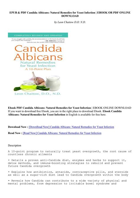 [PDF] Candida Albicans: Natural Remedies for Yeast Infection - Leon ...