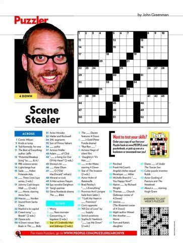 People Magazine Crosswords | Crossword, Printable crossword puzzles ...