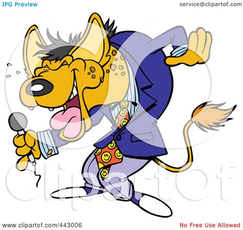 Royalty-Free (RF) Clip Art Illustration of a Cartoon Hyena Comedian ...