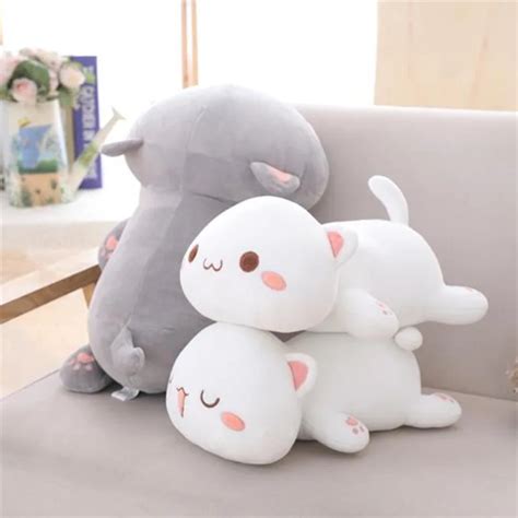 45cm Kawaii Lying Cat Plush Toys Stuffed Cute Cat Doll Lovely Animal ...