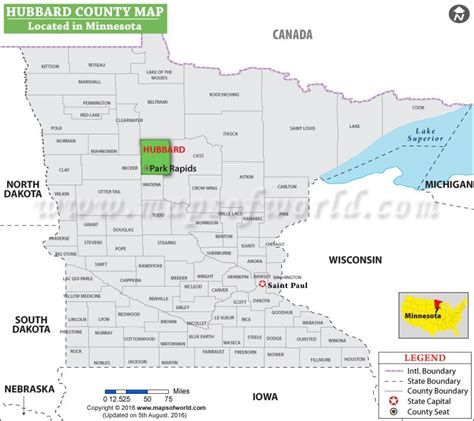 Hubbard County Minnesota Map - Gennie Clementine