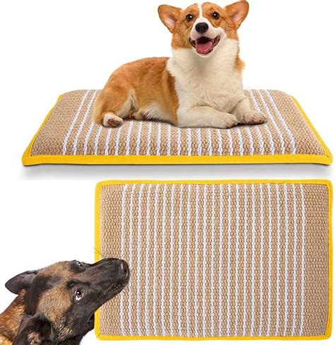 Amazon.com : HOMBYS Chew Proof Dog Crate Bed, 24"x17" Natural Jute Indestructible Kennel Pad for ...