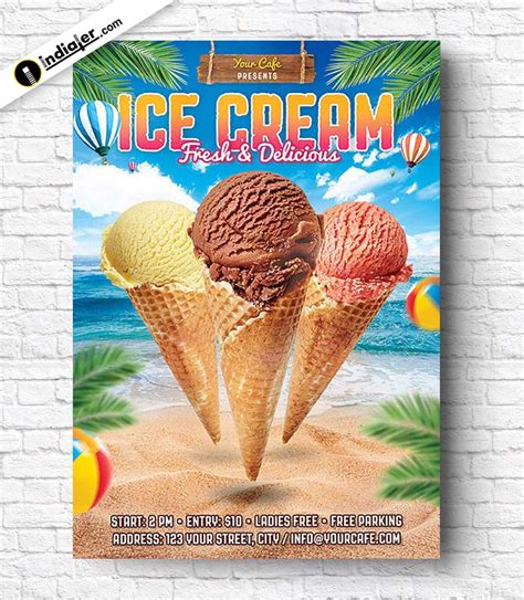 Free Ice Cream Flyer PSD Template - Indiater