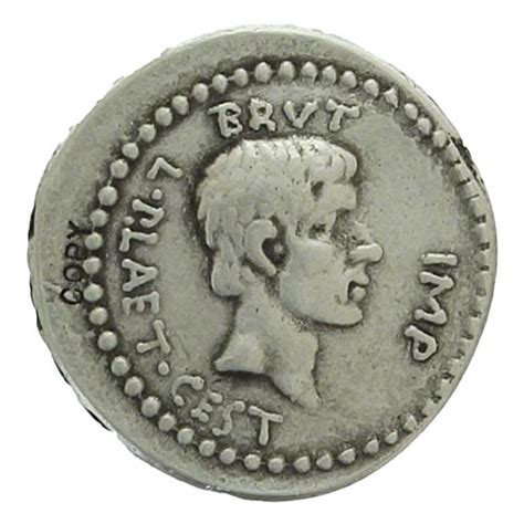 Marcus Junius Brutus Ides of March Roman Denarius Coin, 43-42 B.C.