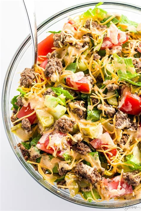 Big Mac Salad Recipe - Cheeseburger Salad Recipe (Low Carb, Gluten-free)