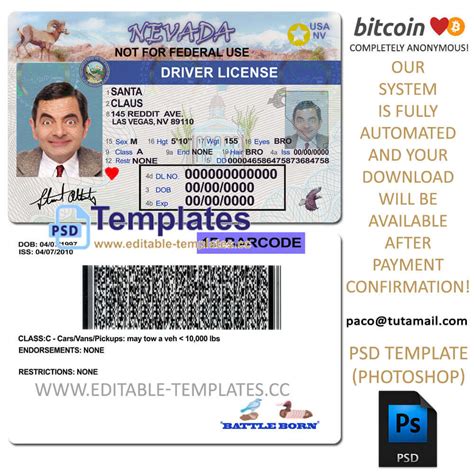 Editable Nevada Drivers License Template | ubicaciondepersonas.cdmx.gob.mx