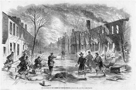 CIVIL WAR SOLDIERS IN THE STREETS OF FREDERICKSBURG BATTLE CIVIL WAR ...