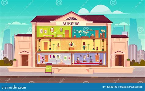 Natural History Museum Building Cartoon Vector Stock Vector - Illustration of gallery, history ...