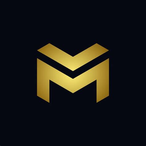 Premium Vector | Golden letter m logo on black background