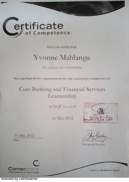 Core Banking Certificate