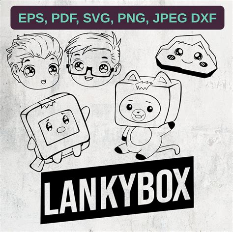 Lankybox Vector Digital Files Eps Pdf Svg Dxf Png and | Etsy UK