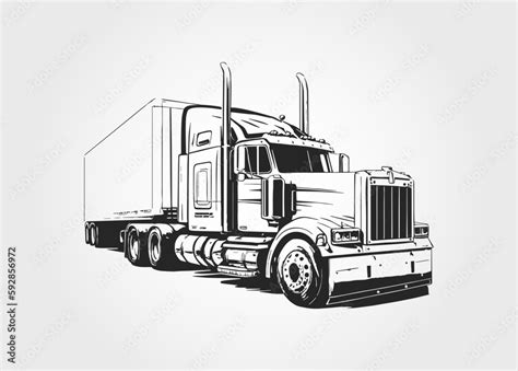 Semi Truck. Vector Lorry. Freight transportation. Modern flat vector ...