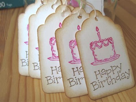 Happy Birthday Cake Gift Tags Pink - Etsy