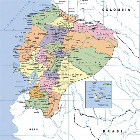 Ecuador Map With Cities Road Map