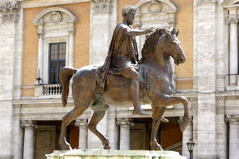 Equestrian statue of Marcus Aurelius in Rome Italy