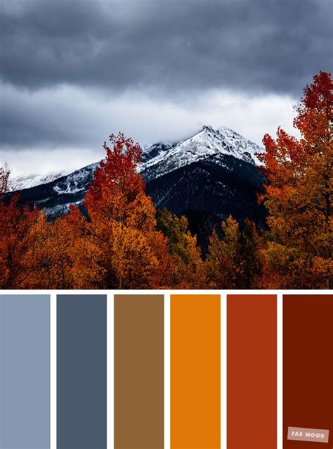 59 Pretty Autumn Color Schemes { Smokey + Orange } | Fall color schemes, Blue colour palette ...