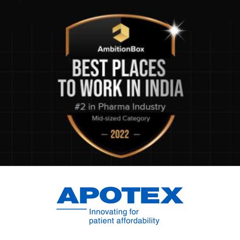 Apotex Inc. on LinkedIn: Congratulations to Apotex India for being named to Ambition Box’s list ...