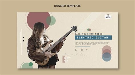 Free PSD | Electric guitar lessons banner design