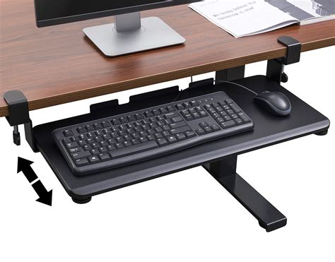 TechOrbits Keyboard Tray Under Desk – 27" Clamp On Keyboard Drawer Computer Stand – Ergonomic ...