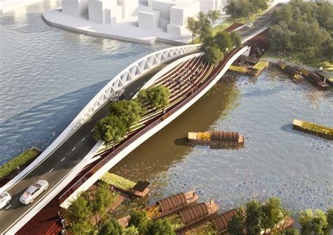 Tree-topped bridge to double as public space for a historic Chinese town