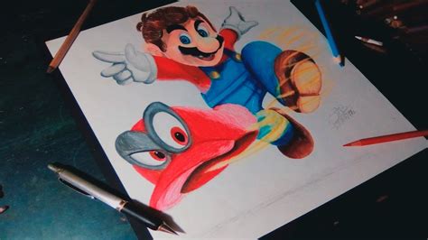 Dibujo de Super Mario Odyssey - Speed Drawing 🖌️🎨 - YouTube