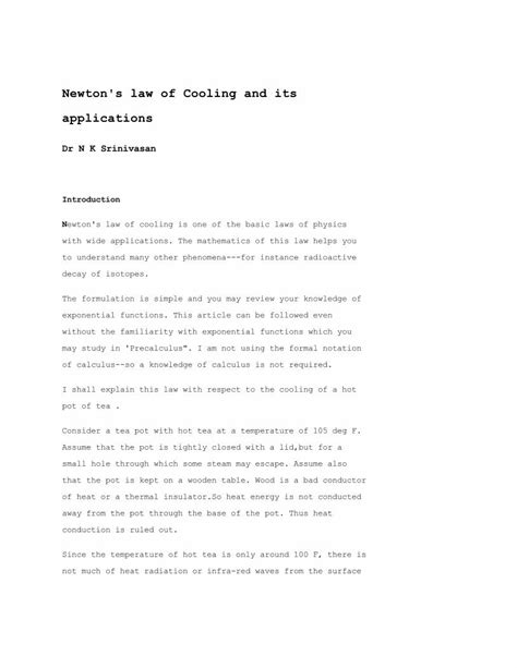 (PDF) Newton's Law of Cooling & its applications - DOKUMEN.TIPS