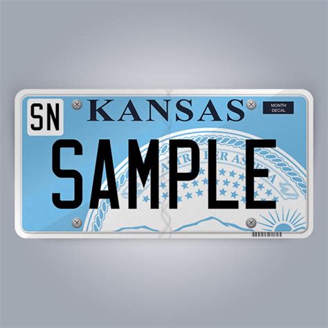 Kansas License Plate Replica, reflective