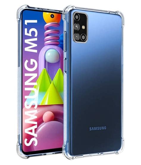 Samsung Galaxy M51 Shock Proof Case Bracevor - Transparent - Plain Back Covers Online at Low ...