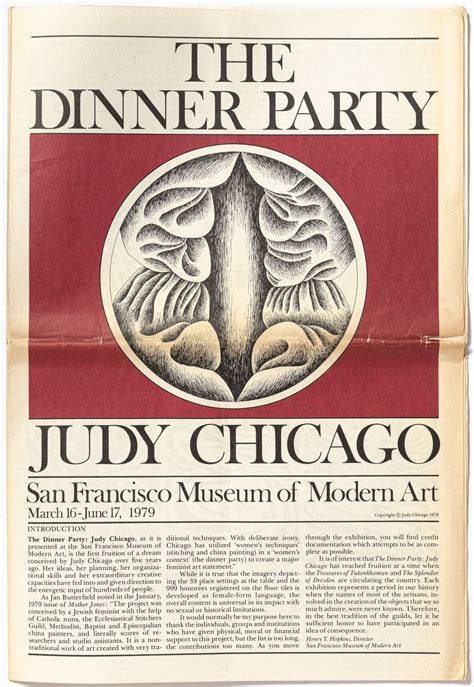 The Dinner Party: Judy Chicago. An exhibition conceived by Judy Chicago and executed by her in ...