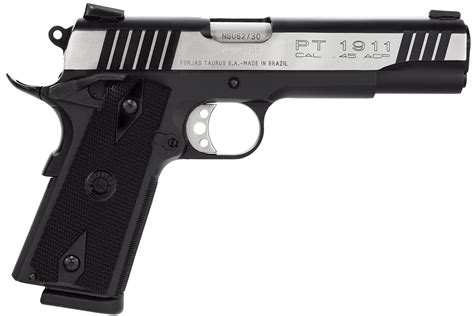 Taurus 1191101DT 1911 Standard 45 ACP Single 5″ 8+1 Black Synthetic Grip Black/Stainless Slide ...