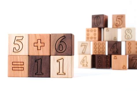 22-piece MATH BLOCKS set an heirloom wooden by SmilingTreeToys