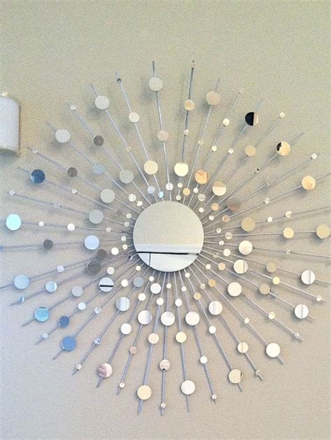 SILVER STARBURST MIRROR WALL DECOR | Starburst mirror wall, Hanging ...