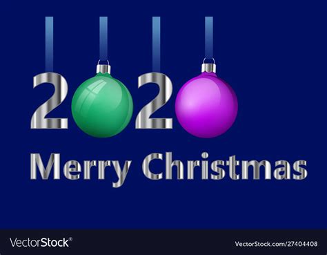 Merry christmas greeting card design number 2020 Vector Image