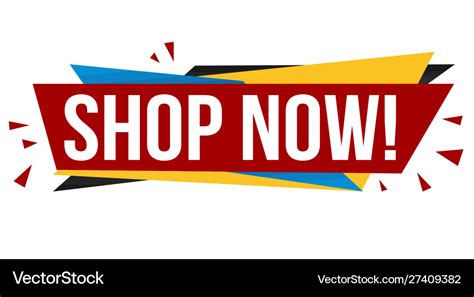 Shop now banner design Royalty Free Vector Image