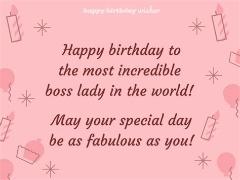 Happy birthday to the most incredible boss lady in the world! May your special day be as ...