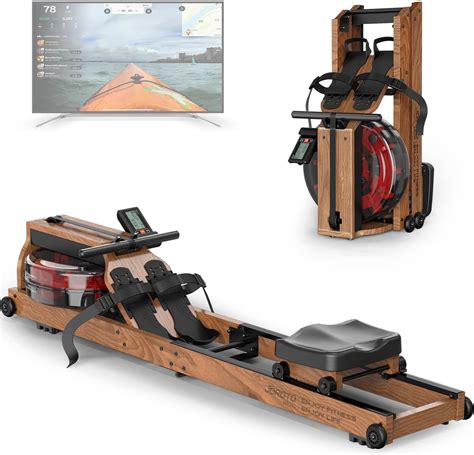 JOROTO MR280 Water Rowing Machine for Home Use, Oak Wood Foldable Rower ...