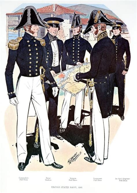 Uniforms of the U.S. Navy 1841 | Navy uniforms, Us navy uniforms, Naval ...