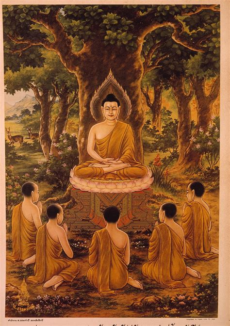 The Life of the Buddha (Thailand), the Buddha teaching his first disciples | Buddhism ...