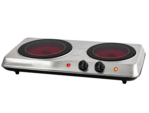 Buy OVENTE Countertop Infrared Double Burner, 1700W Electric Hot Plate and Portable Stove with 7 ...