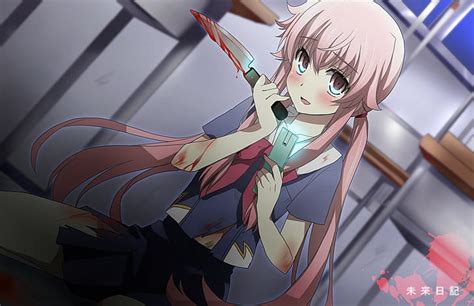 1024x768px | free download | HD wallpaper: Anime Girls, Gasai Yuno, Mirai Nikki, Yandere ...