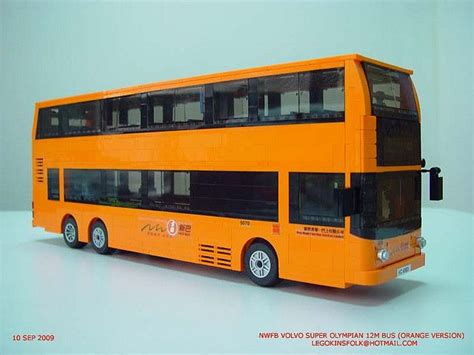 Hong Kong NWFB Volvo Super Olympian 12m air-con bus (Orange) | Lego cars, Lego bus, Lego truck