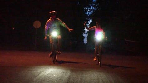 Dual Beam bike light illuminates the rider and the road