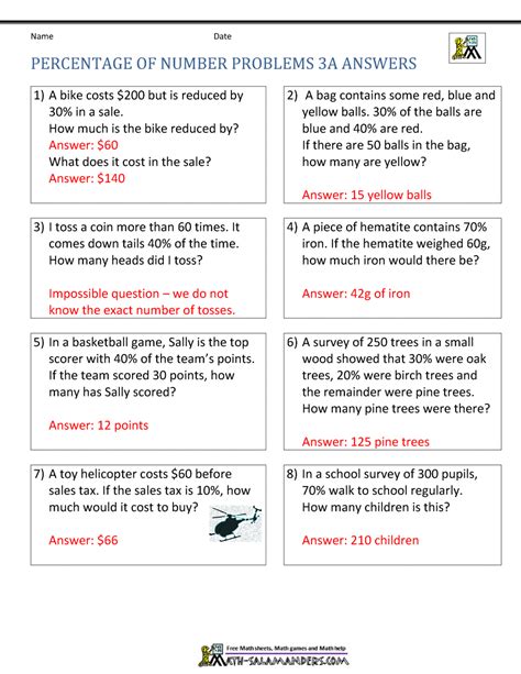 Percentage Word Problems