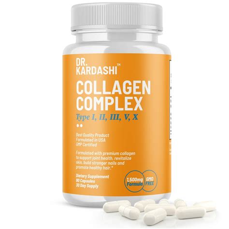 Collagen Capsules Complex Premium Collagen Pills Supplement 1500 Mg Type I II III V X Hydrolyzed ...