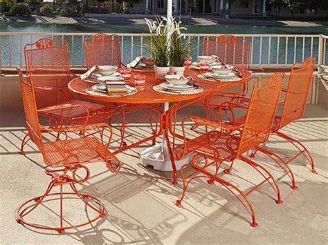 Woodard Briarwood Wrought Iron Dining Set | Wrought iron patio ...