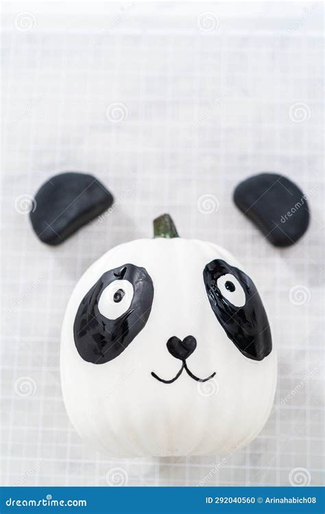 Panda Pumpkin stock photo. Image of halloween, pumpkin - 292040560