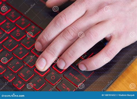 Online Keyboard Game,hands of a Gamer Playing a Game on a Laptop Keyboard Stock Photo - Image of ...