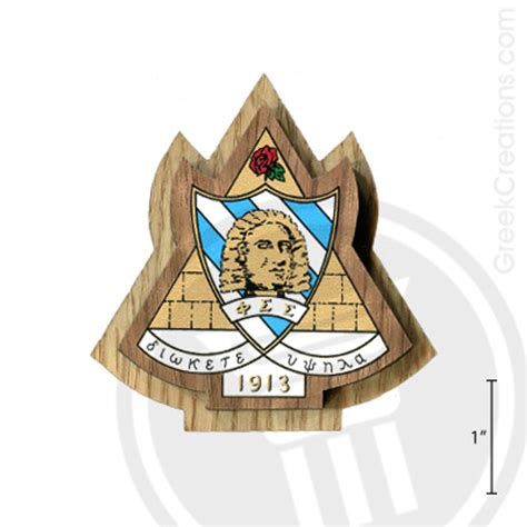 Phi Sigma Sigma Large Raised Wooden Crest by Greek Creations