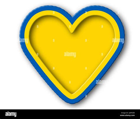 heart made from Ukrainian flag stripes with yellow background inside over white Stock Photo - Alamy